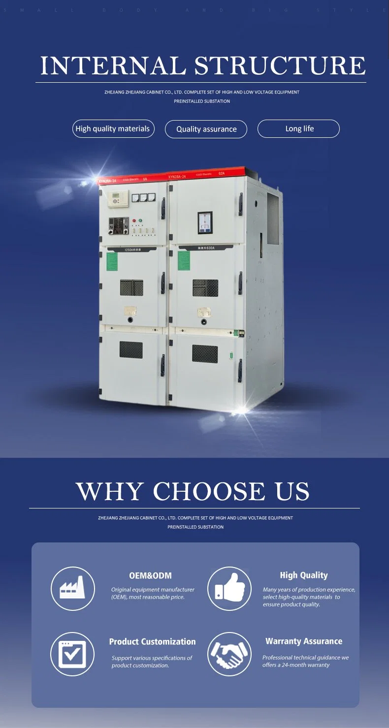 Customized 11kv 13.8kv 24kv Medium Voltage Removable Metal-Clad Air Insulated Main Switchboard Panel