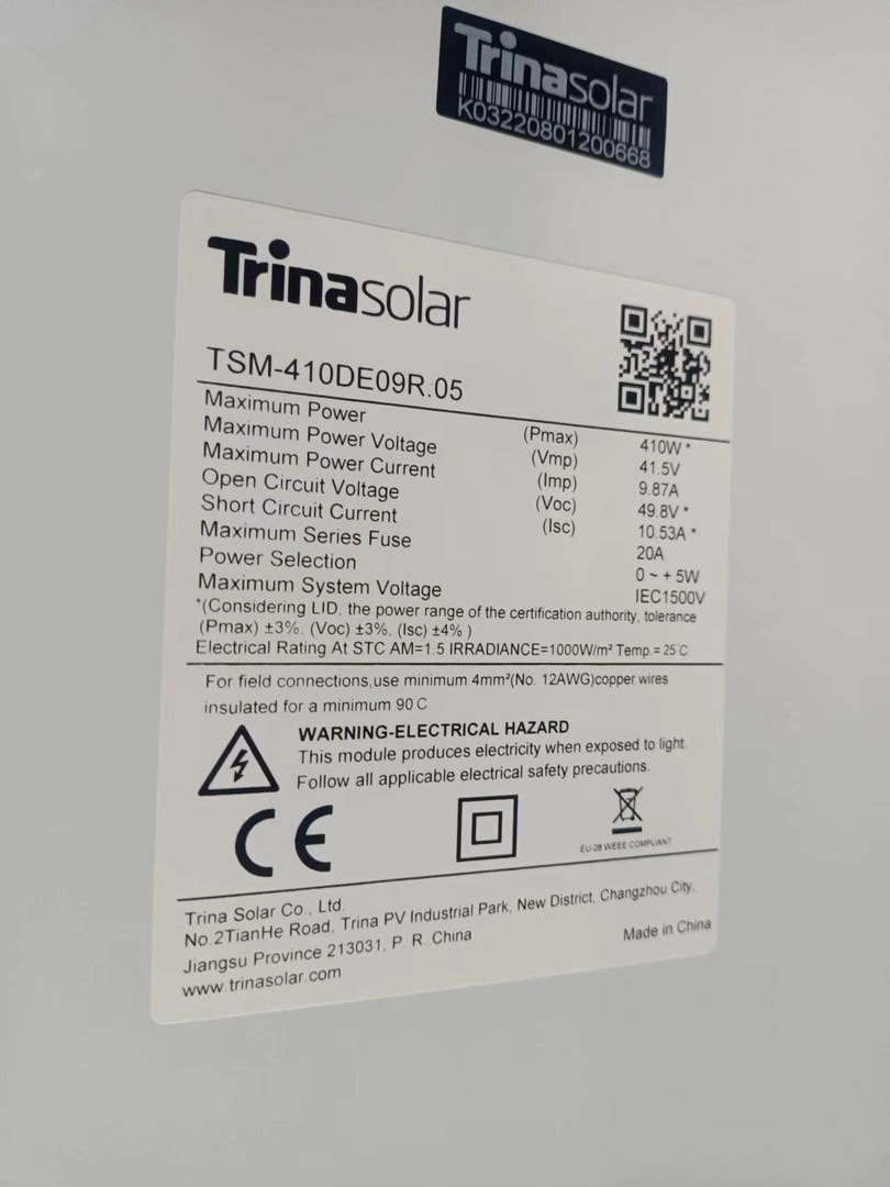 Trina Panel Price Promotion 400W 410W 415W Shingled for Electrical 10kw Systems for Panel Solar Energy System