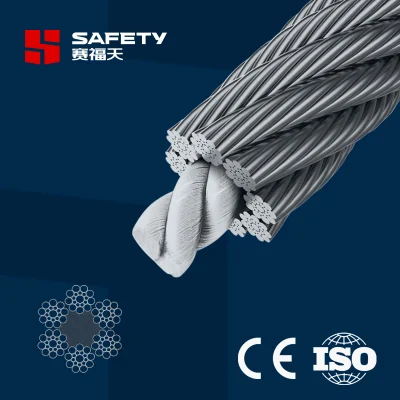 6*S 6xs (19) Elevator Governor Steel Wire Rope Cable Cord Factory JIS G3525 6mm 8mm 10mm Grade E