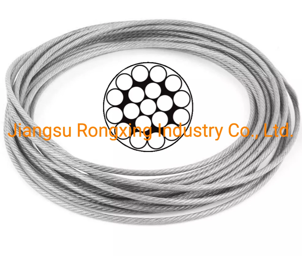 316 1*19 8mm Braided Galvanized Steel Cable Steel Wire Rope