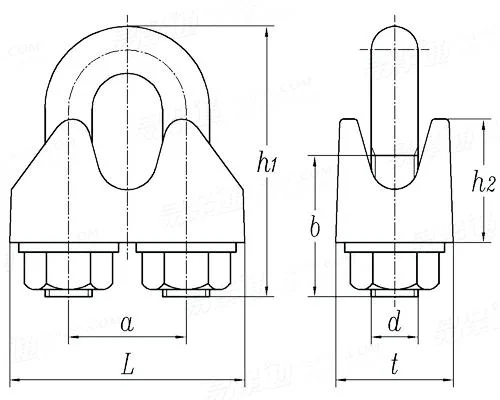 Stainless Steel U-Bolt Wire Rope Grips DIN 741 Finish Metric Diameter Rope Clamp