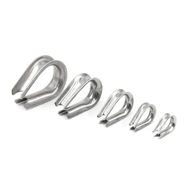 M2-M32 DIN 6899b Stainless Steel 304 Heart Shaped Cable Rigging Crimping Wire Rope Thimble