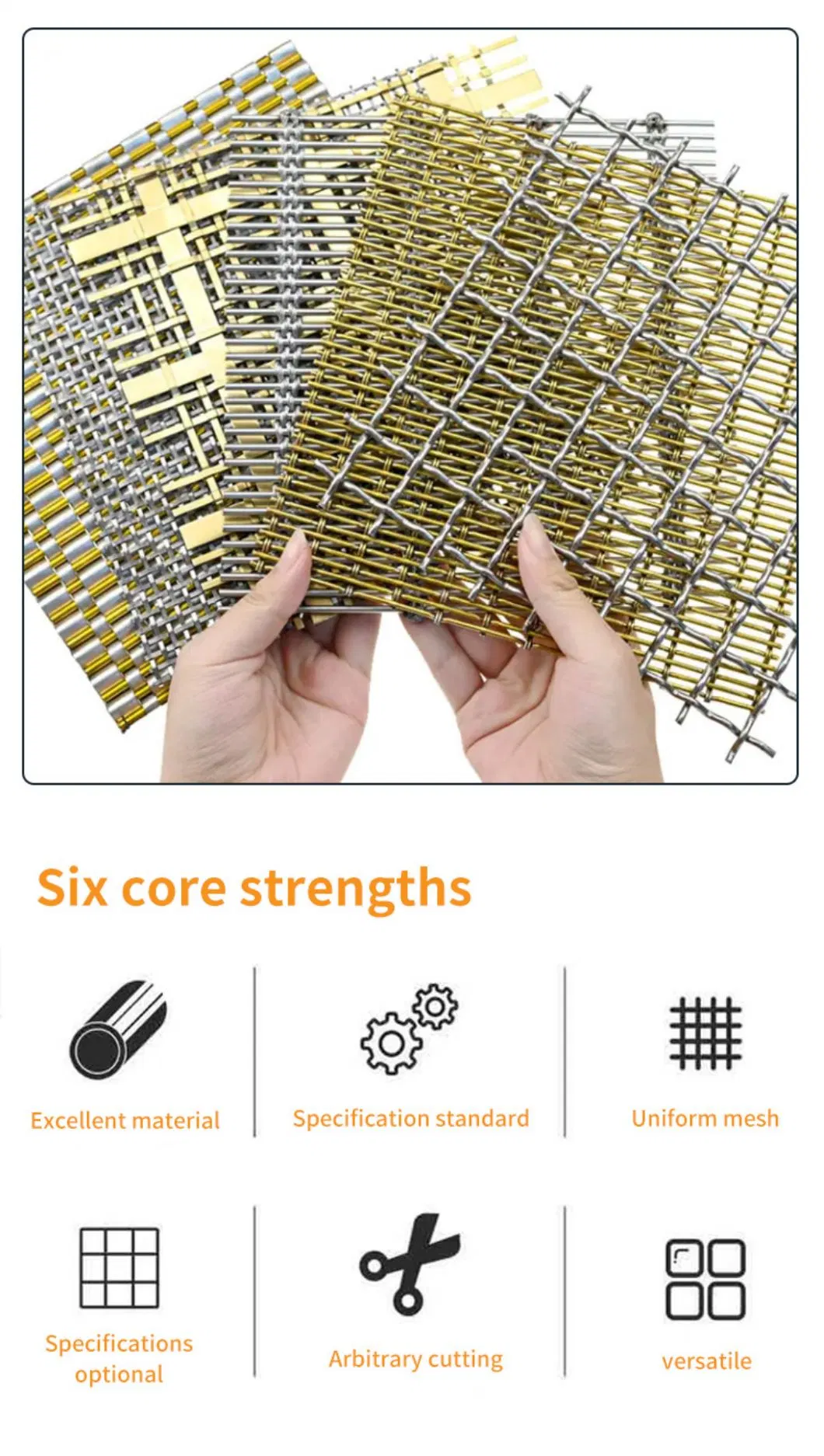 Decorative Wire Mesh Wire Rope Cable Mesh AISI316 Stainless Steel Woven Rope Mesh