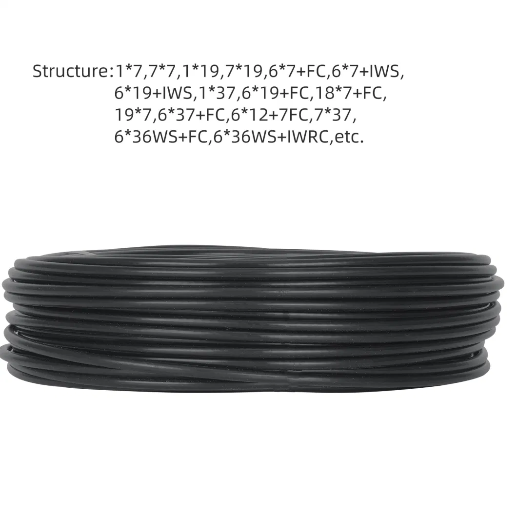 Black PVC Nylon Coated Stainless Steel Wire Rope Supplier Manufacture