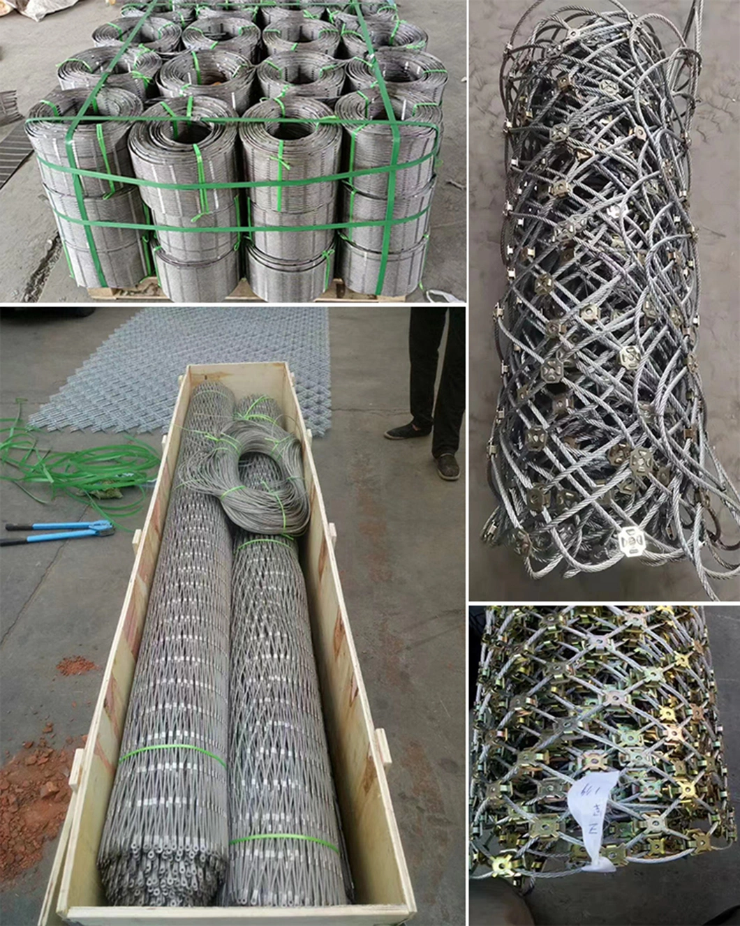 SS316 Ferrule Diamond Flexible Inox Stainless Steel Wire Cable Net Rope Mesh