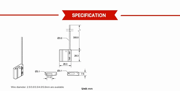 Security Pull Tight Lock Wire Rope Cable Seals for Tanker Container Doors