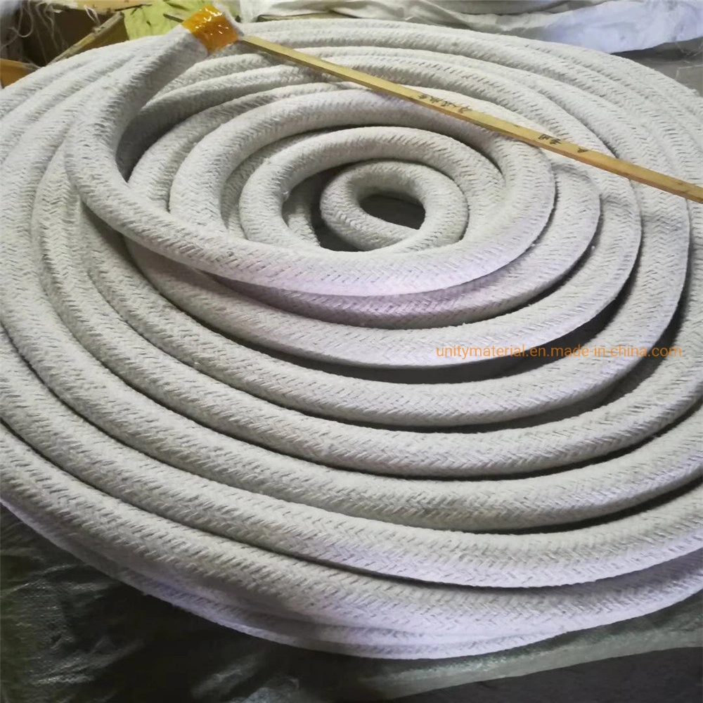 1260c Refractory Rcf Mineral Wool Twist Textiles High Temperature Resistant Braided Ceramic Fiber Rope with Ss Steel Wire