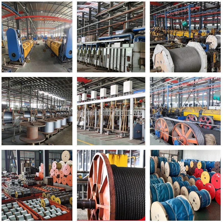 2022 6X7+FC 6X19+FC 7X7 7X19 High Tensile Steel Rope Steel Wire Cable Braided Stranded Steel Wire Rope
