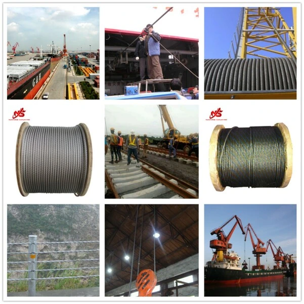 Ungalvanized Steel Wire Rope 6X12+7FC Made of Carbon Steel for General Purpose