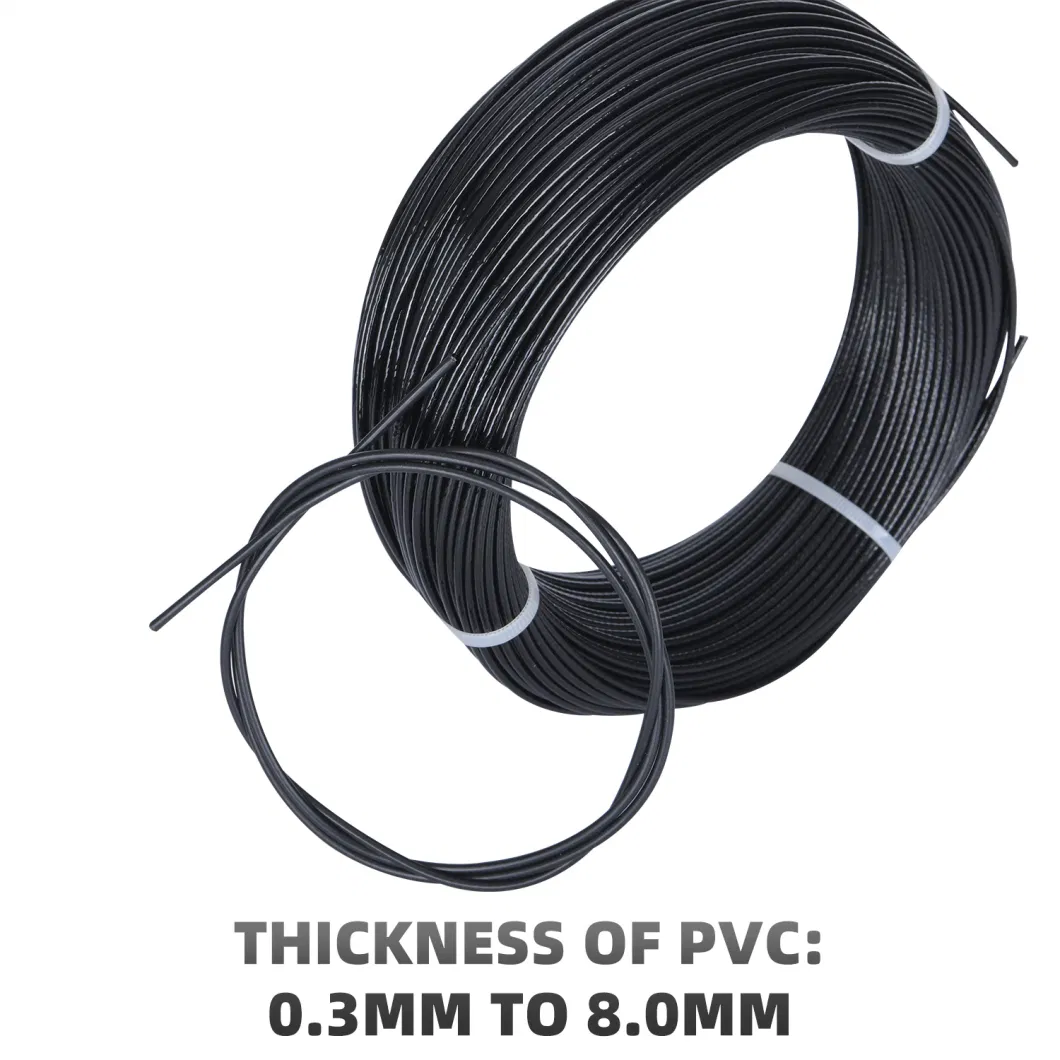 Black PVC Nylon Coated Stainless Steel Wire Rope Supplier Manufacture