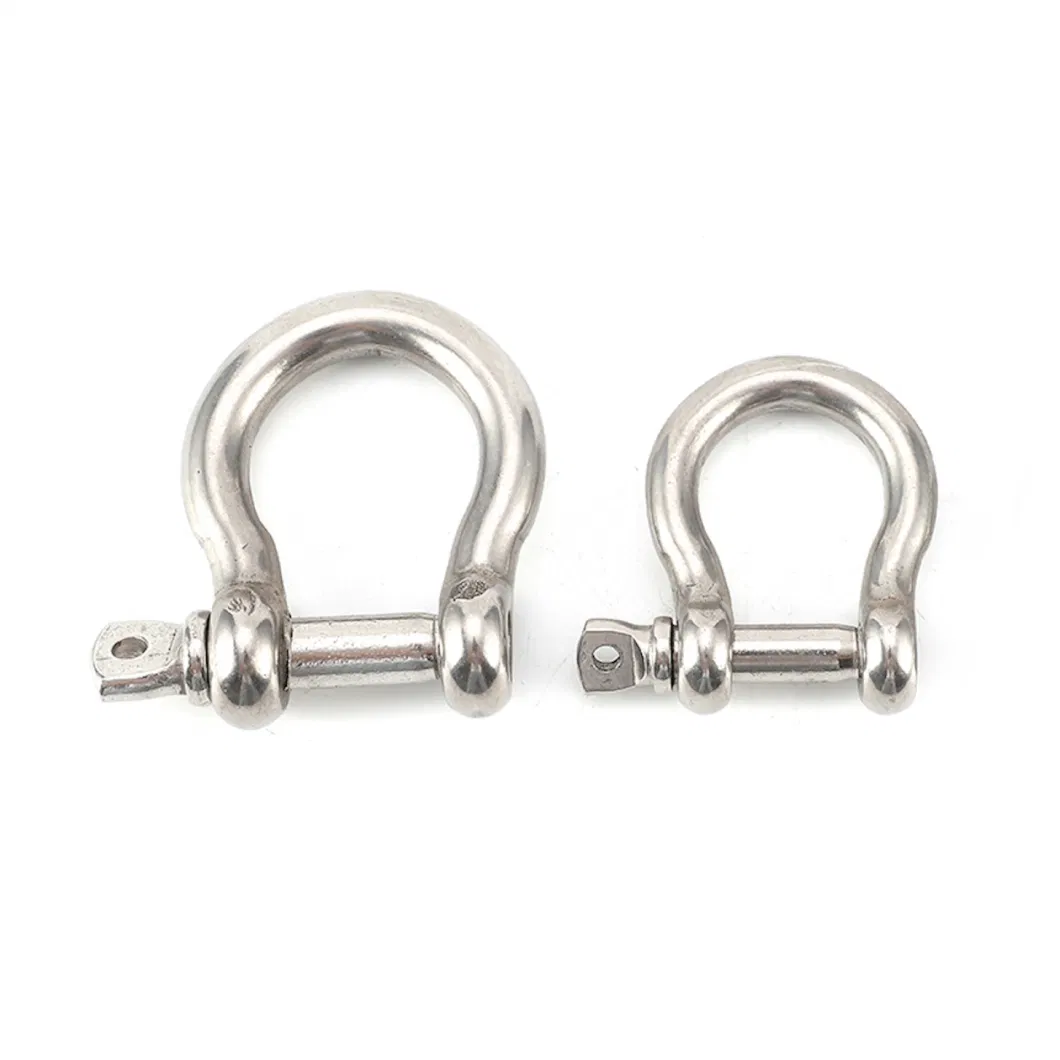 Stainless Steel Forged Wire Rope Sling Accessory Bow Dee Shape Rigging Lifting Marine Bolt Type Anchor Twist Twisted Shackle