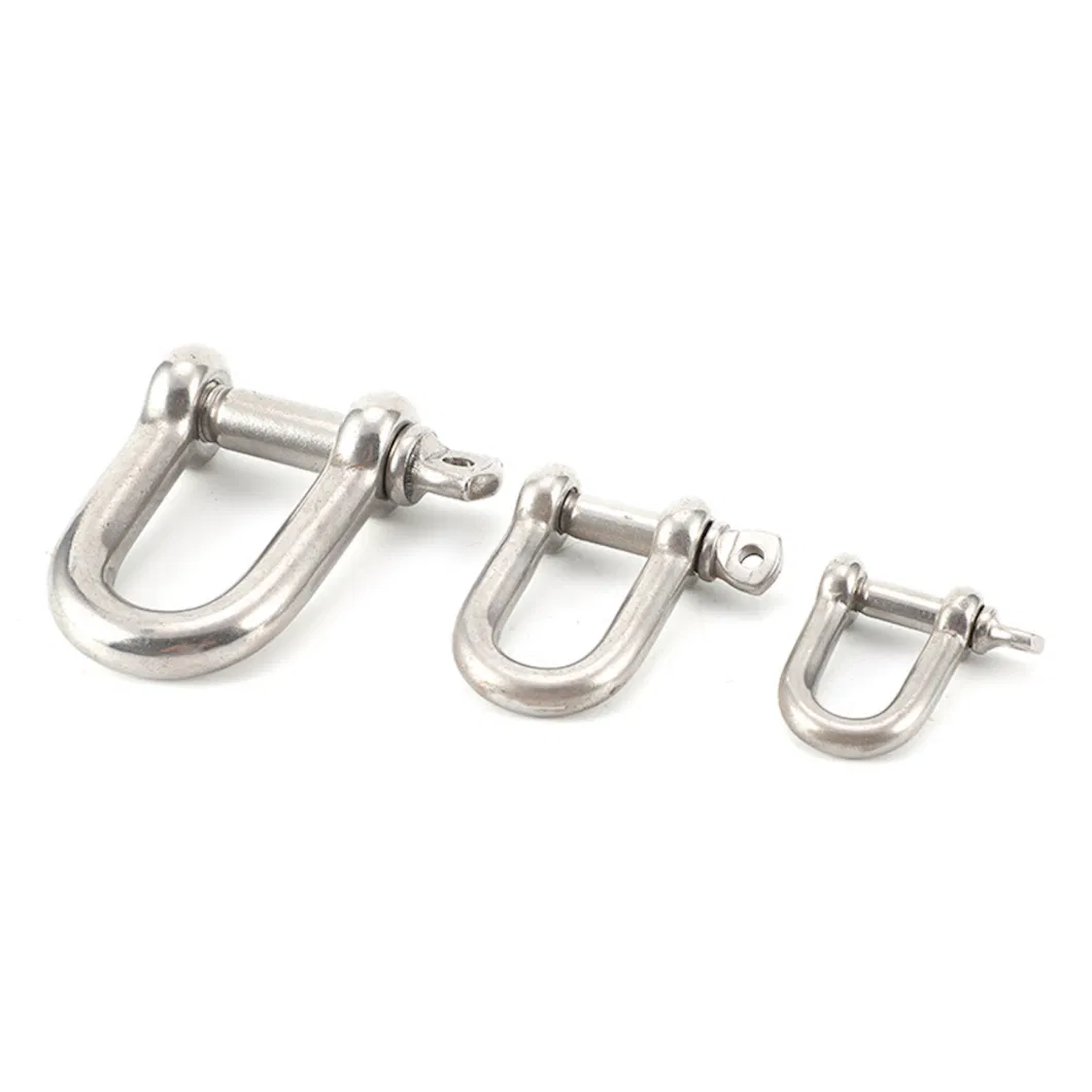 Stainless Steel Forged Wire Rope Sling Accessory Bow Dee Shape Rigging Lifting Marine Bolt Type Anchor Twist Twisted Shackle