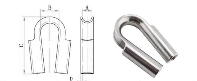 Heavy Duty Stainless Steel Wire Rope Tube Thimble for Sale