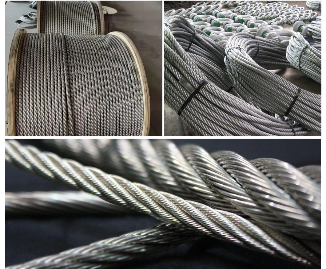 Hot Dipped Galvanized Bright Steel Wire Rope Steel Wire Zinc Coated Steel Wire 1770MPa 6X36ws Steel Wire Rope, Ship Used Steel Wire Rope