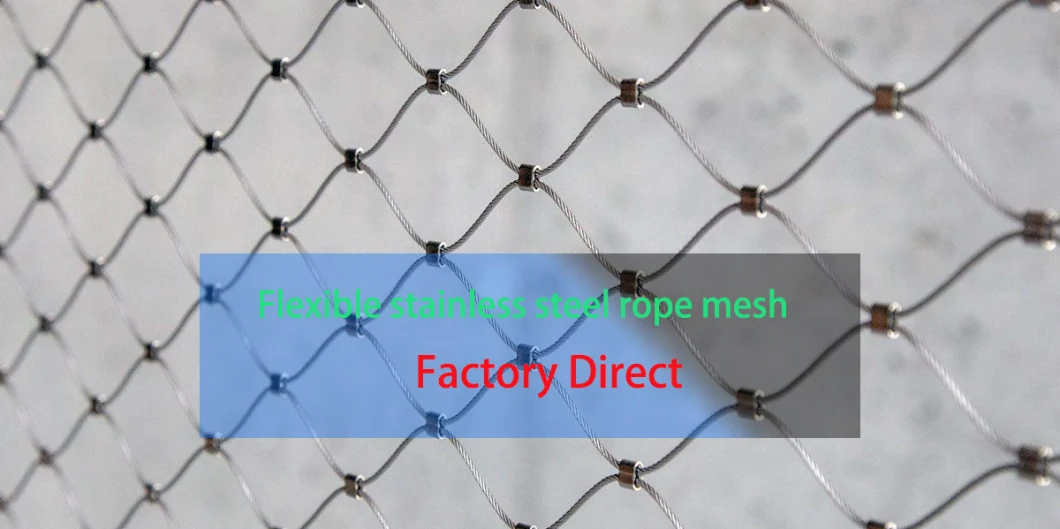 Stainless Steel Wire Rope Safety Fence Mesh for Zoo Aviary Bird Parrot Green Wall Balustrade