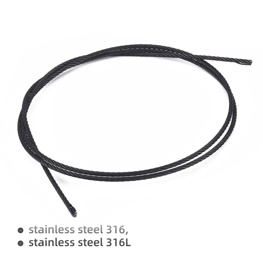 Black Oxide Cable Railing Stainless Steel Wire Rope Corrosion Resistant