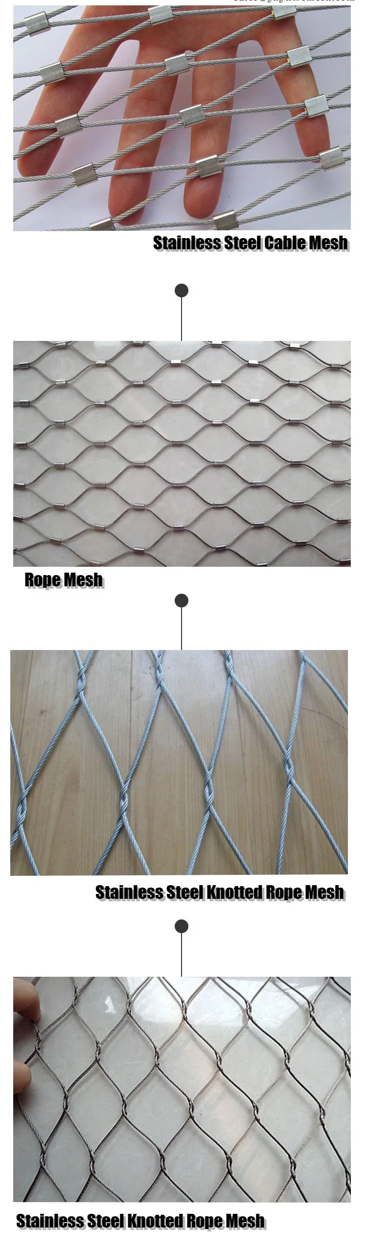 Ferrule Style Flexible Stainless Steel Wire Rope Net for Balustrades