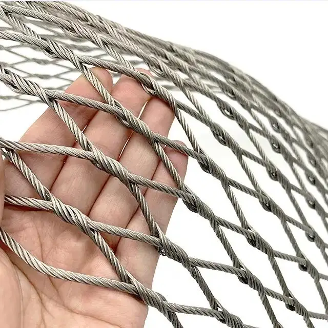 Manufacturer Wholesale Customized X-Tend 304 316 Stainless Steel Cable Mesh Ferrule Wire Rope Mesh for Zoo Bird Aviary Net/Green Wall/Decorative Wire Mesh/Stair