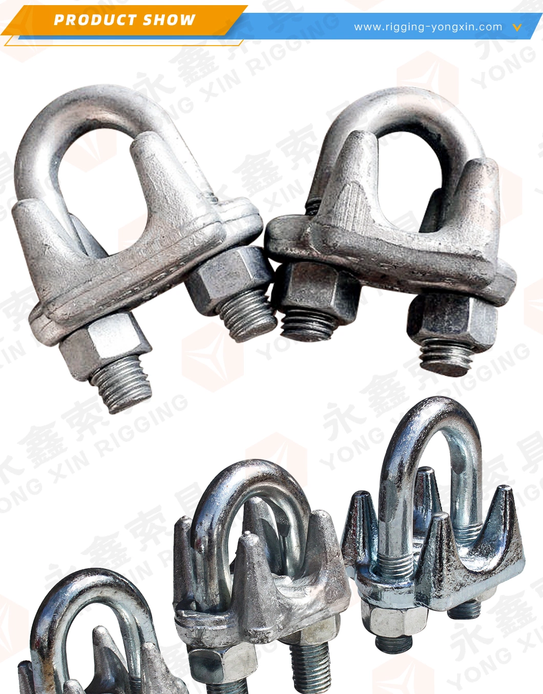 Custom DIN1142 Malleable Steel Wire Rope Clips with Cheap Price