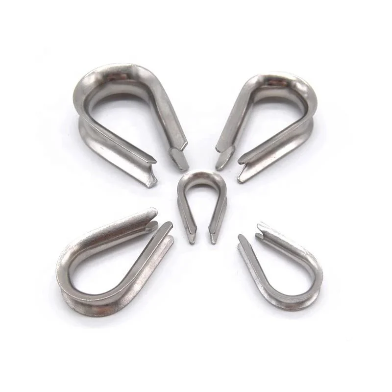 M2-M32 DIN 6899b Stainless Steel 304 Heart Shaped Cable Rigging Crimping Wire Rope Thimble