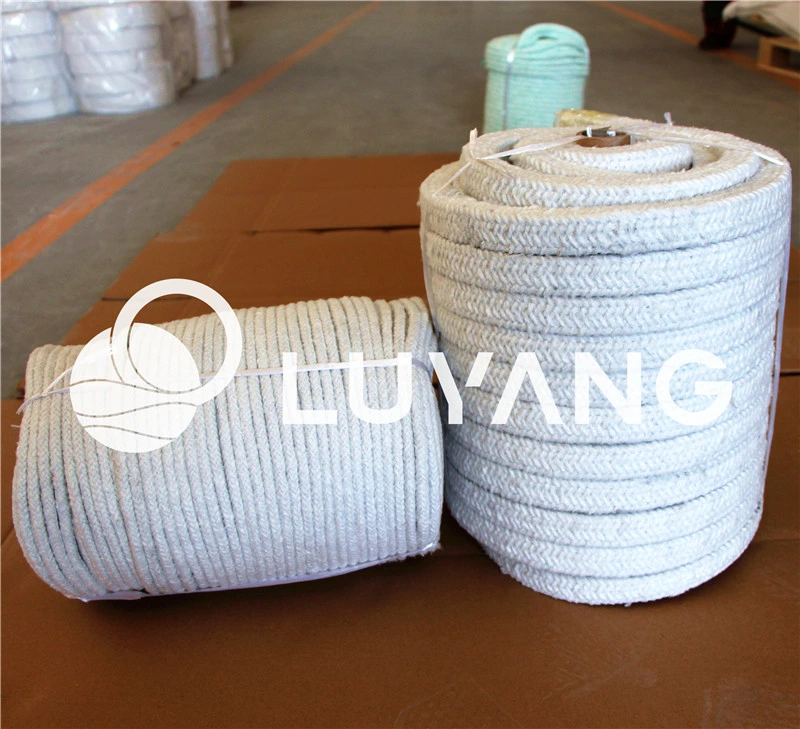 Refractory High Temperature Fibre Woven Textiles Thermal Insulation Ceramic Fiber Braided Round Square Rope for Door Seal Stove with Stainless Steel Ss Wire