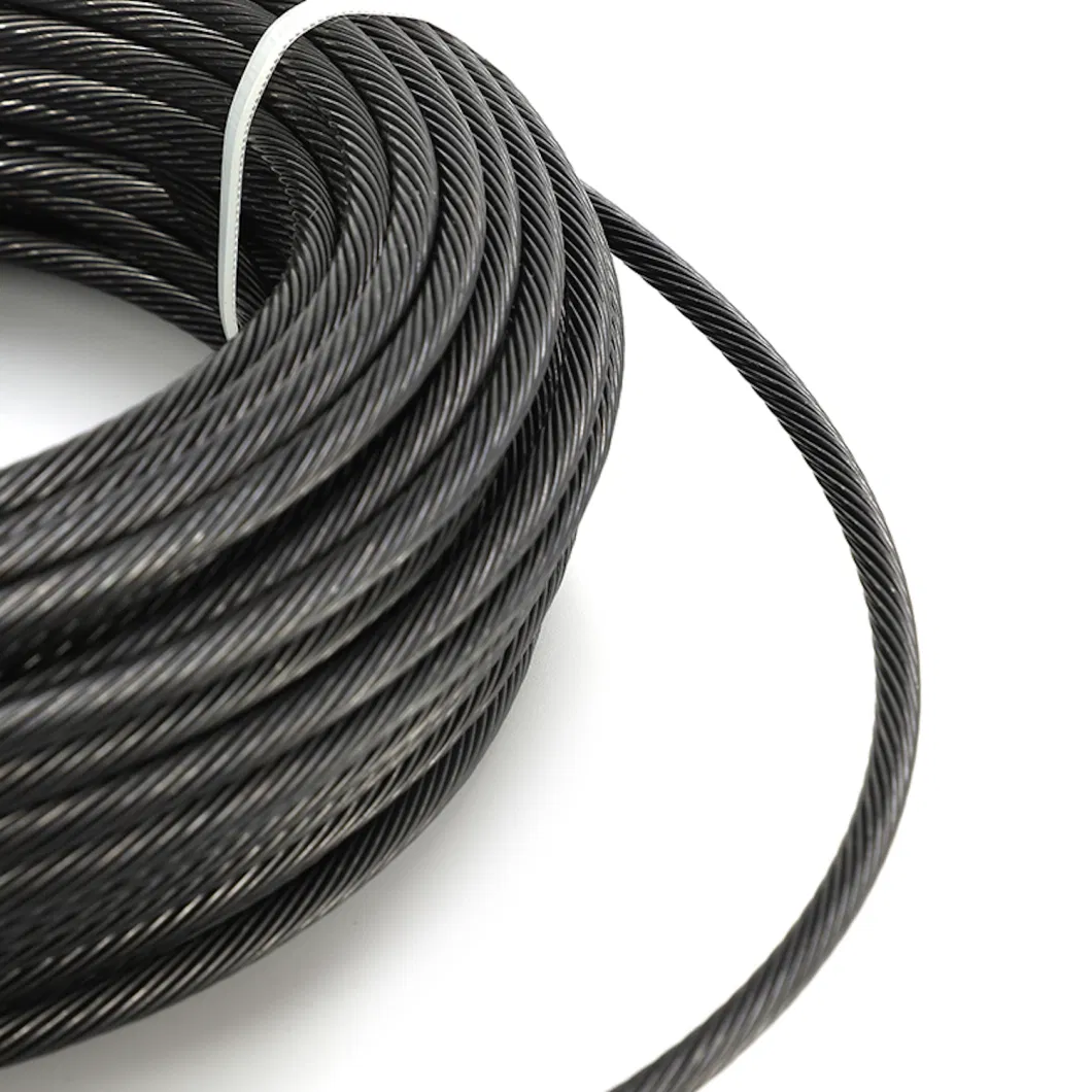 Black Oil Coated Galvanized PVC Cable Mesh Stainless Steel Wire Rope