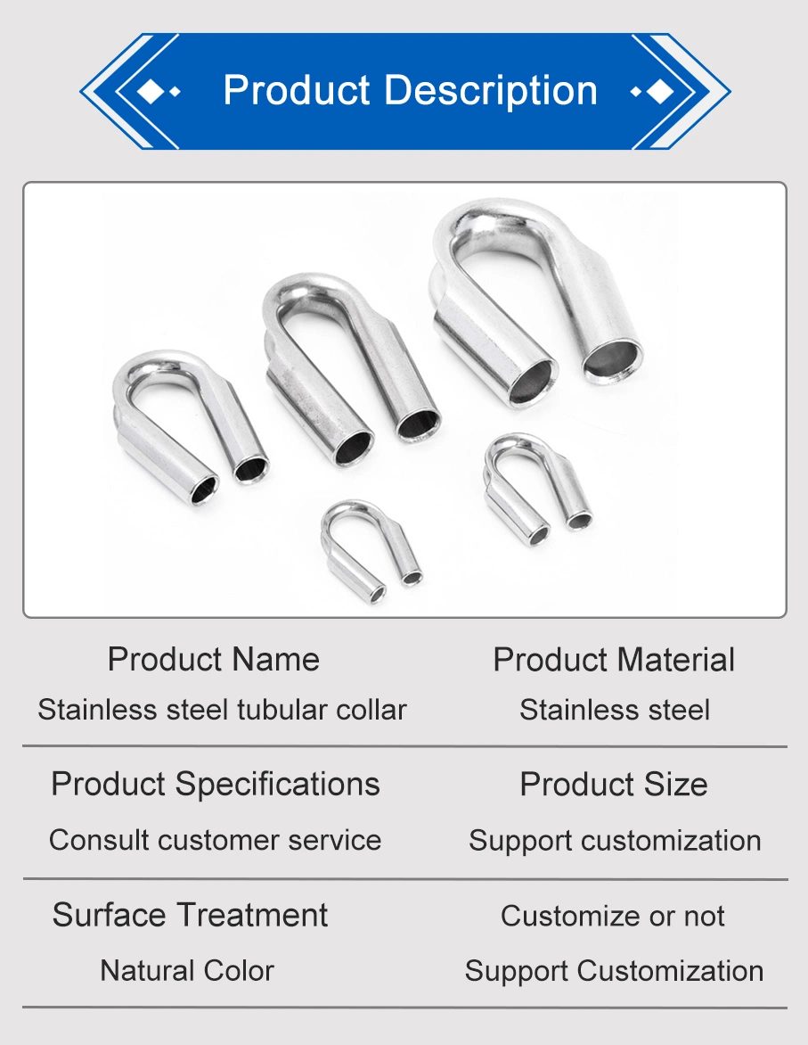 Customtube Thimble Stainless Steel Wire Cable Thimbles Open Tube Type Rope Thimble