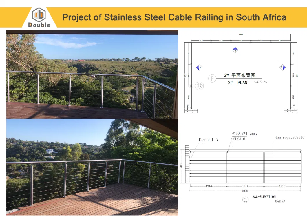 Safe 4 6 mm Deck Wire Rope Balustrade Wire Post Handrail Terrace Stainless Steel Tension Cable Railing