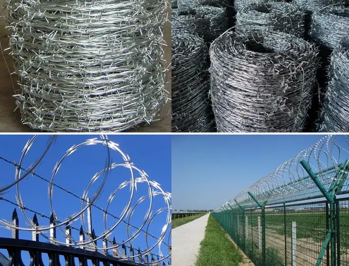 PVC Barbed Rope Galvanized Barbed Wire Mesh Security Fence