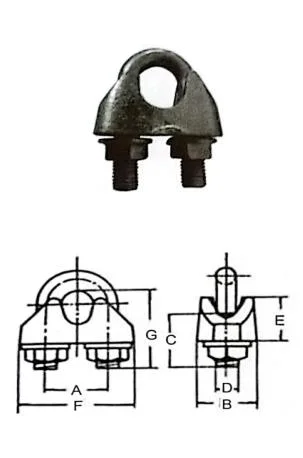 China Casting Fitting Malleable Steel DIN 1142 Wire Rope Clip Wire Rope Grips