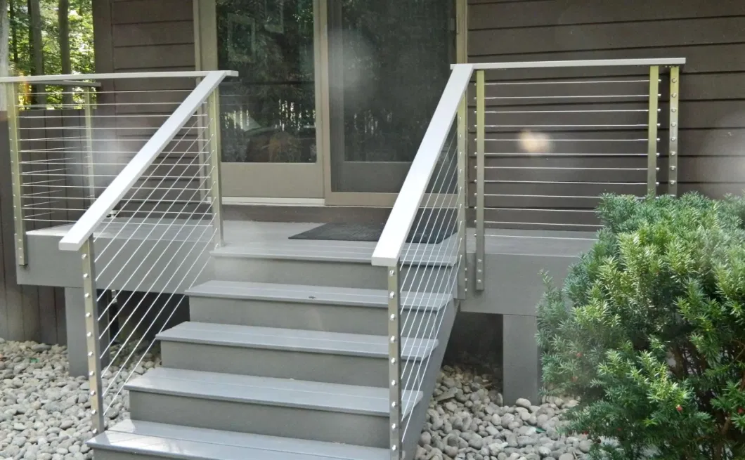 Easy Install Vertical Wire Balustrade Handrail Systems Stair Balcony Stainless Steel Wire Rope Cable Railing