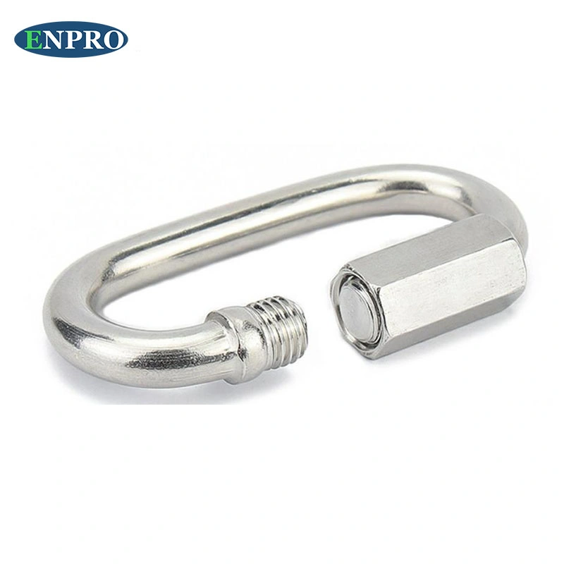 Carabiner Hook 304 Stainless Steel Oval Screwlock Quick Link Lock Ring Hook Chain Rope Connector Buckle Locked Hooks