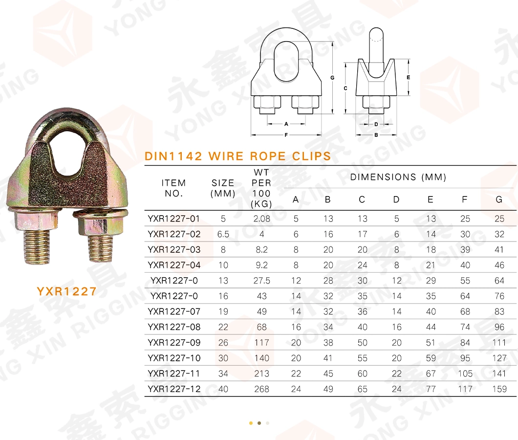 China Manufacturer Cheap Galvanized Steel Malleable Casting DIN1142 Wire Rope Clamp for Wire Rope Fittings|Hardware Rigging Wire Rope Clamp