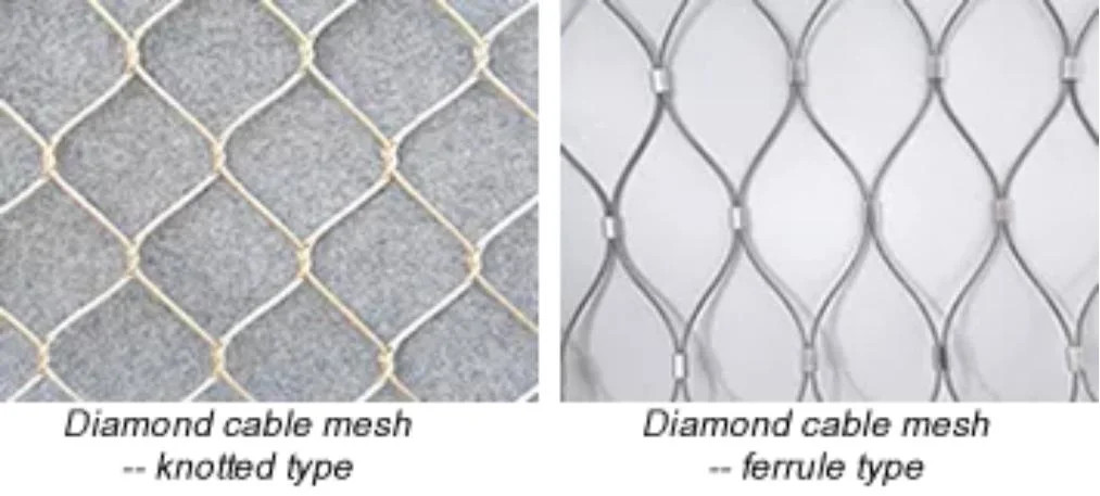 Ss 316 Stainless Steel Wire Rope Ferrule Mesh Netting for Balustrade