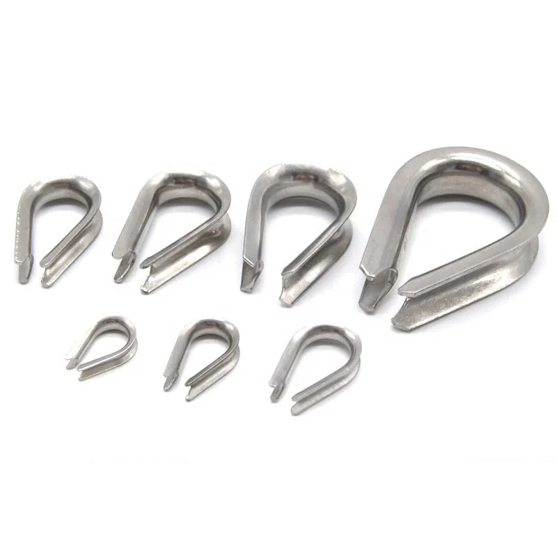 M2-M32 DIN 6899b Stainless Steel 304 Heart Shaped Cable Rigging Crimping Wire Rope Thimble