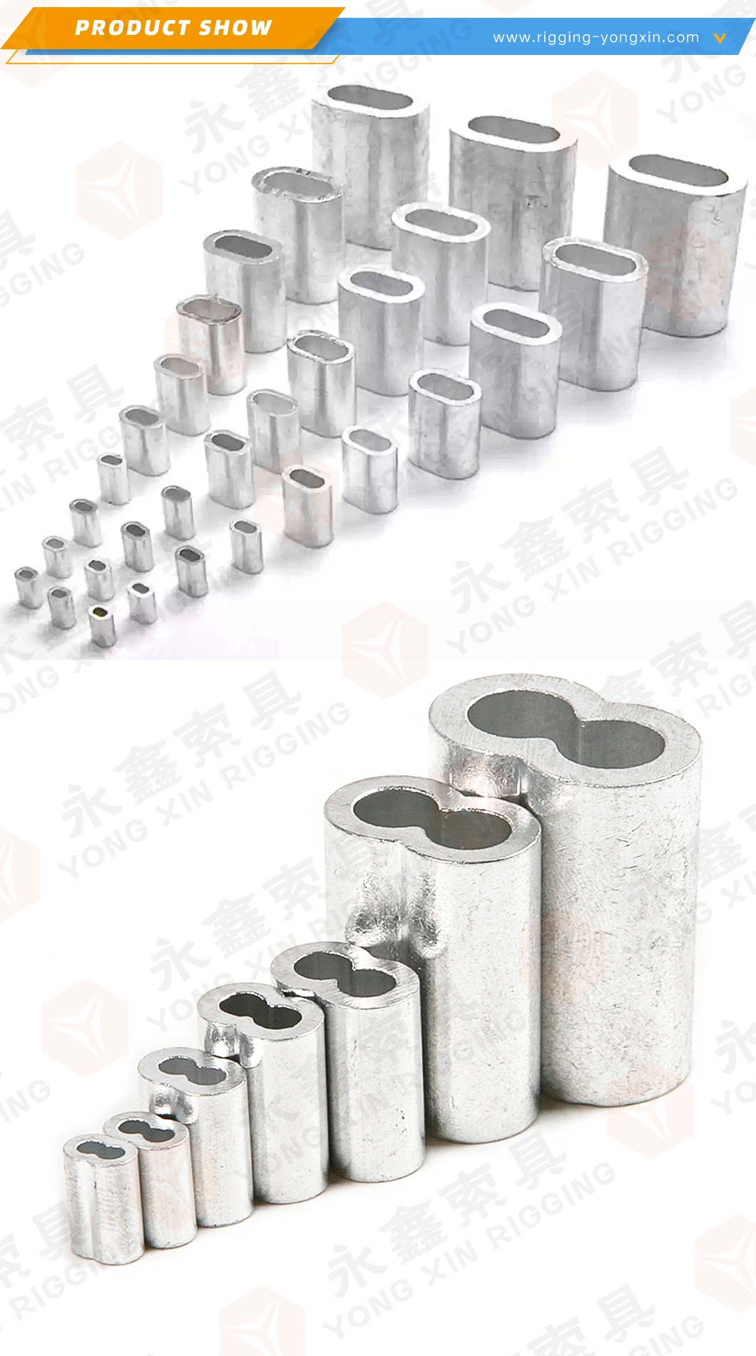Aluminum Crimping Loop Sleeve Wire Rope Sleeves Double Barrel Ferrule for Wire Rope