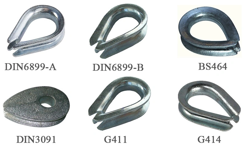 1/4&prime;&prime;~2-1/4&prime;&prime; Heavy Duty G414 Wire Rope Thimble / Galvanized or Stainless Steel Cable Thimble