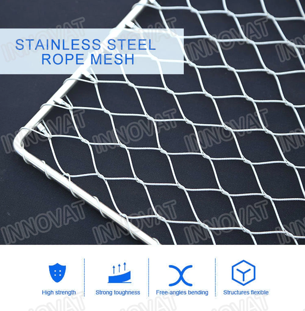 Rope Mesh Flexible Stainless Steel Wire Rope Mesh Net/Ferrule Cable Zoo Mesh/Bird Netting