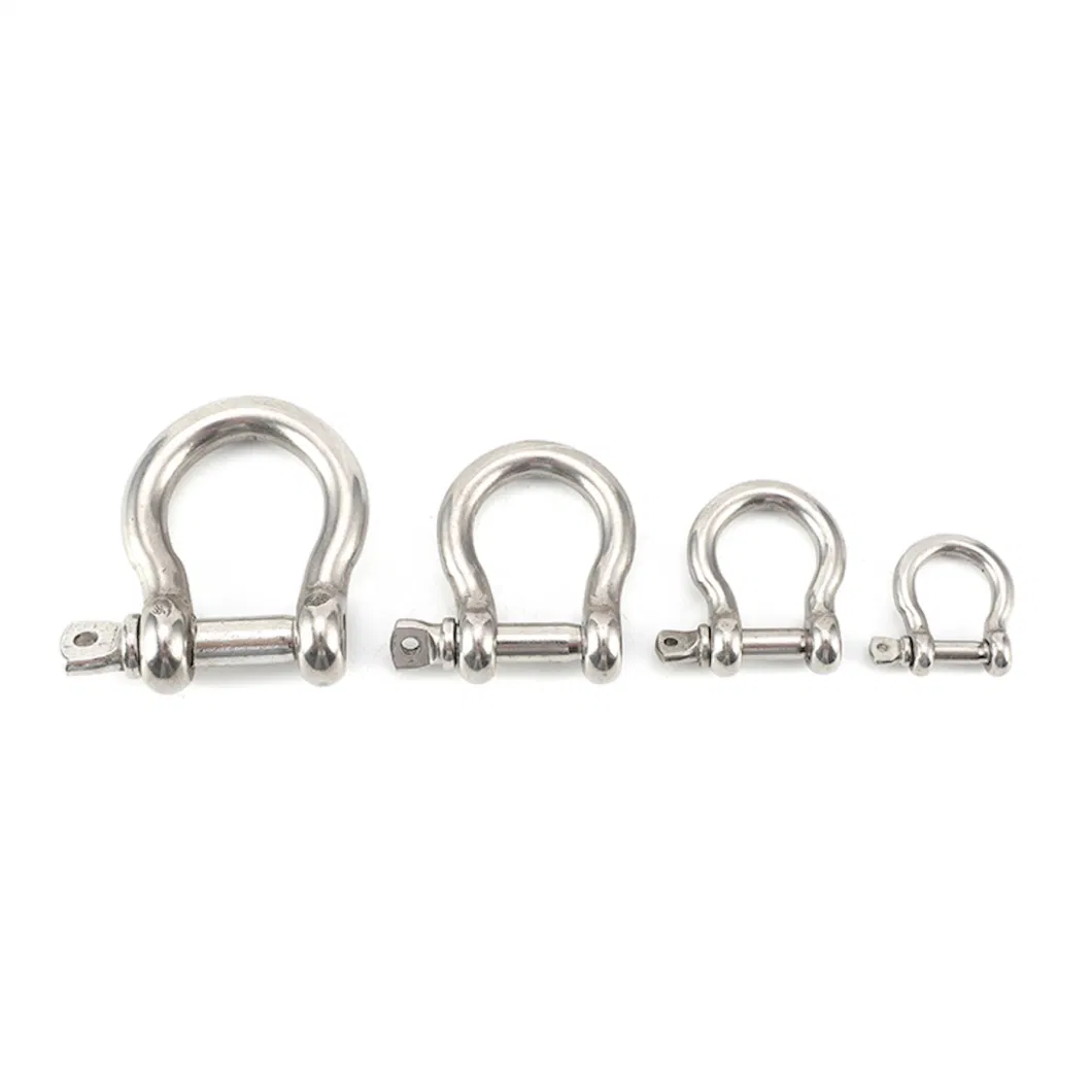 Stainless Steel Forged Wire Rope Sling Accessory Bow Dee Shape Rigging Lifting Marine Bolt Type Anchor Twist Twisted Shackle