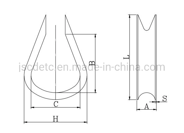 Stainless Steel Rigging Loop Wire Rope Thimble