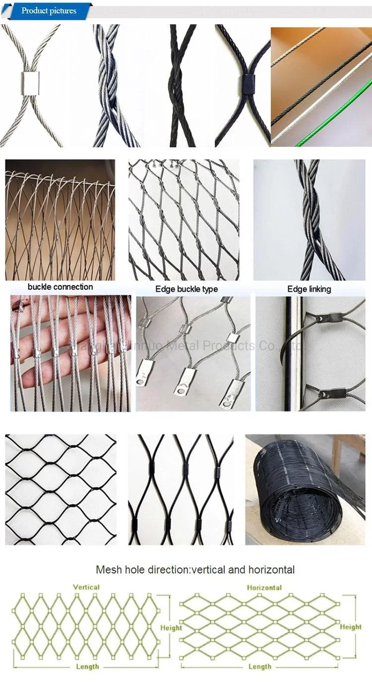 Corrosion Resistance Flexible Stainless Steel 304 Wire Rope Mesh for Handrails Balustrade