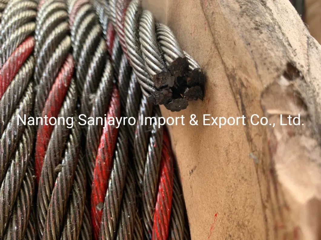 Steel Wire Rope 6X19+FC 7X19 Electro/Hot-Dipped Galvanized Fiber/Steel Core Dry Surface