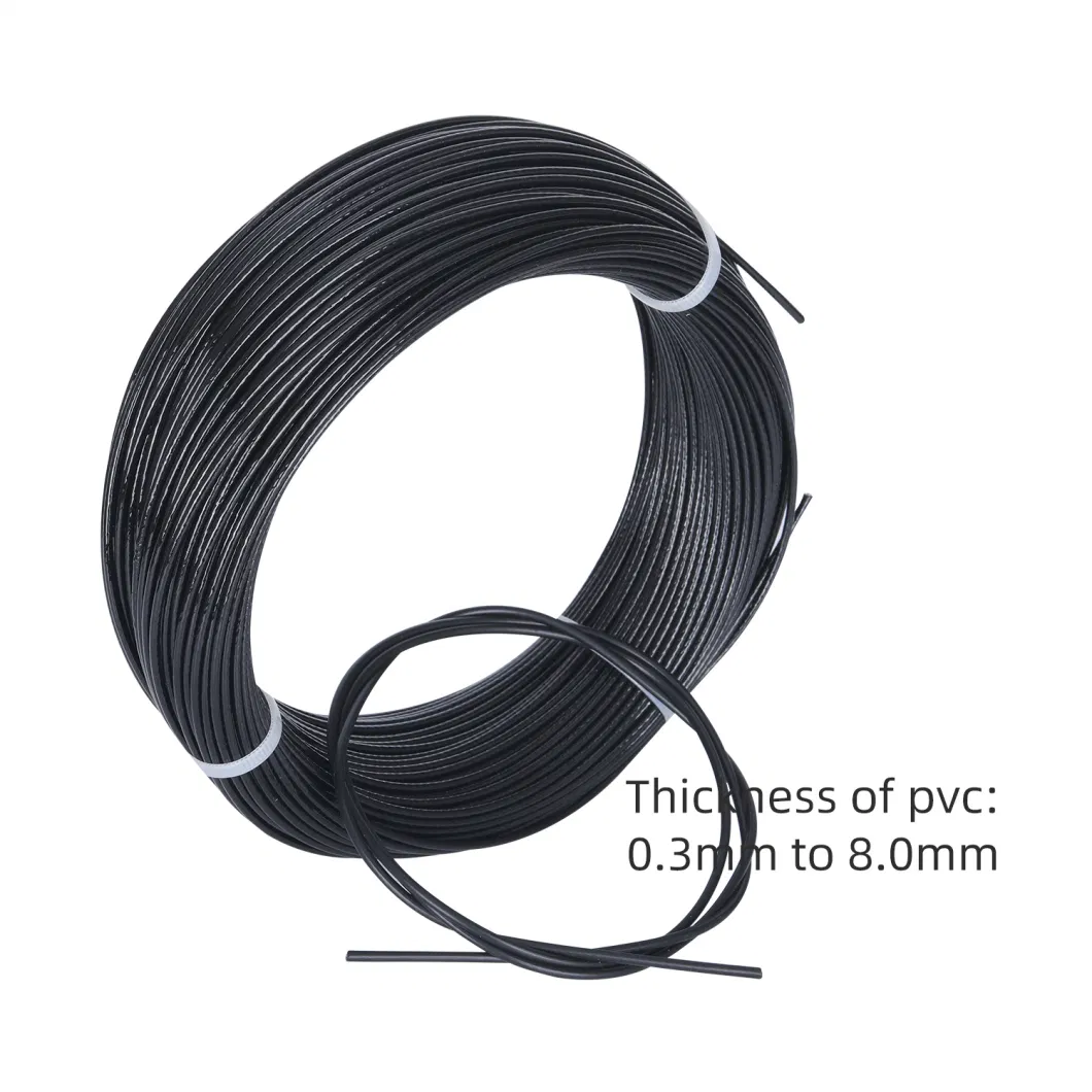 Black PVC Nylon Coated Stainless Steel Wire Rope Supplier Manufacture