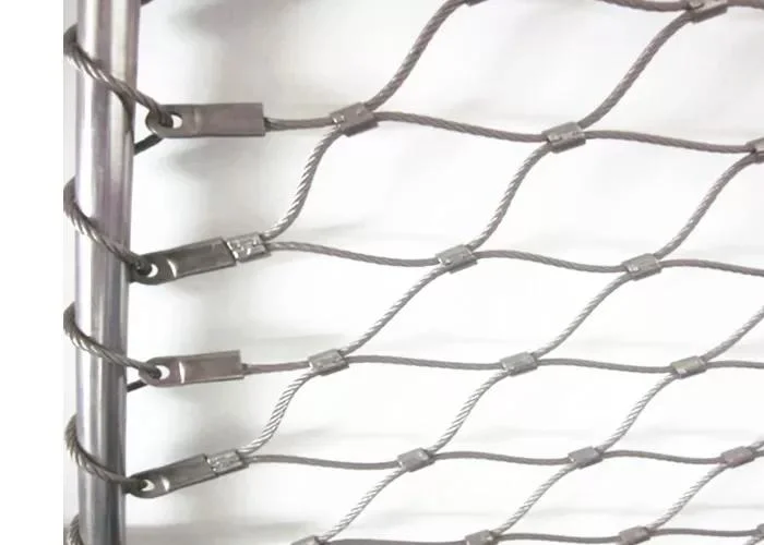 Stainless Steel Staircase Railings Woven Infills Flexible Transparent Security Fence Zoo Bird Aviary Animal Garden Wire Rope Cable Mesh Animal Poultry Cage Net