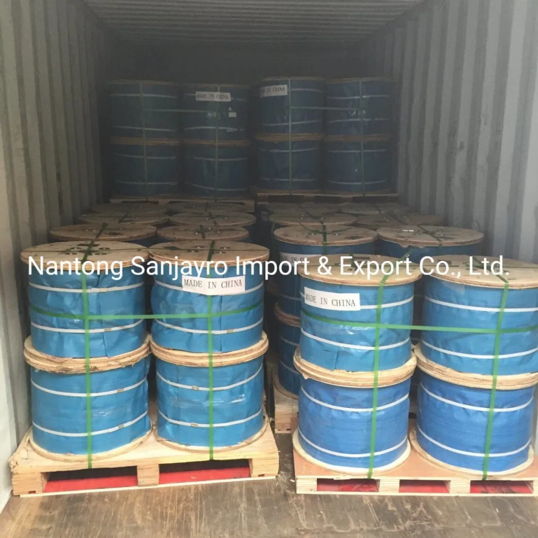 Electro Galvanized Steel Wire Cable Rope 6X24+7FC with Fiber Core