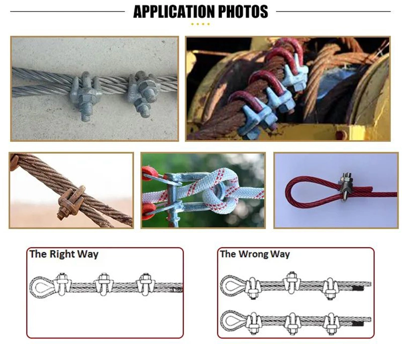 G450 Us Type Wire Rope Fitting Clamp / Drop Forged Steel Cable Clip