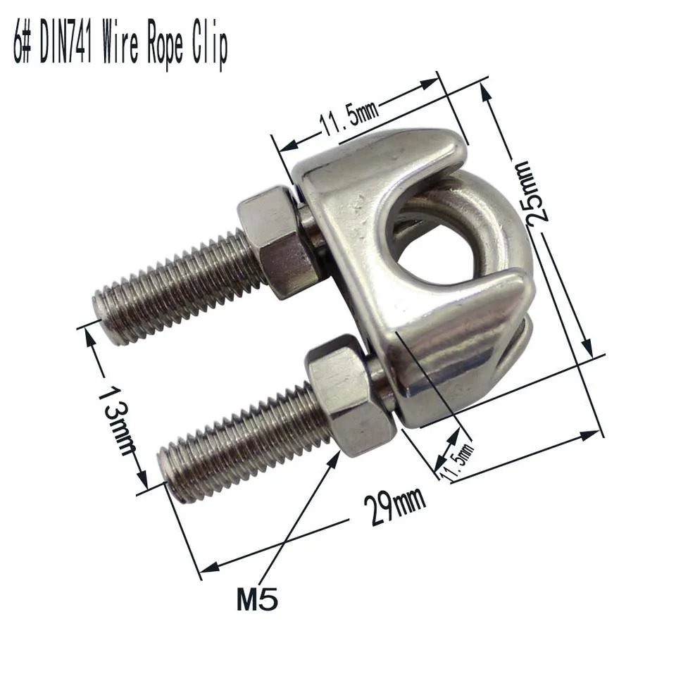 Wire Rope Clamp Cable Clip Wire Rope Fittings Clips Stainless Steel Wire Rope Cable Grips Rigging Hardware