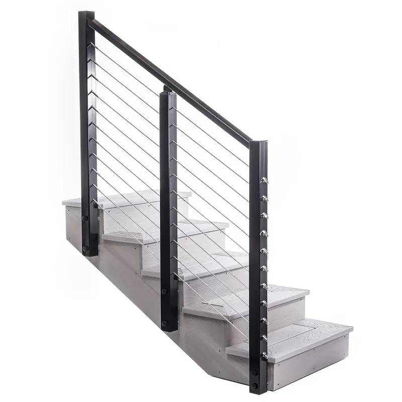 Easy Install Vertical Wire Balustrade Handrail Systems Stair Balcony Stainless Steel Wire Rope Cable Railing