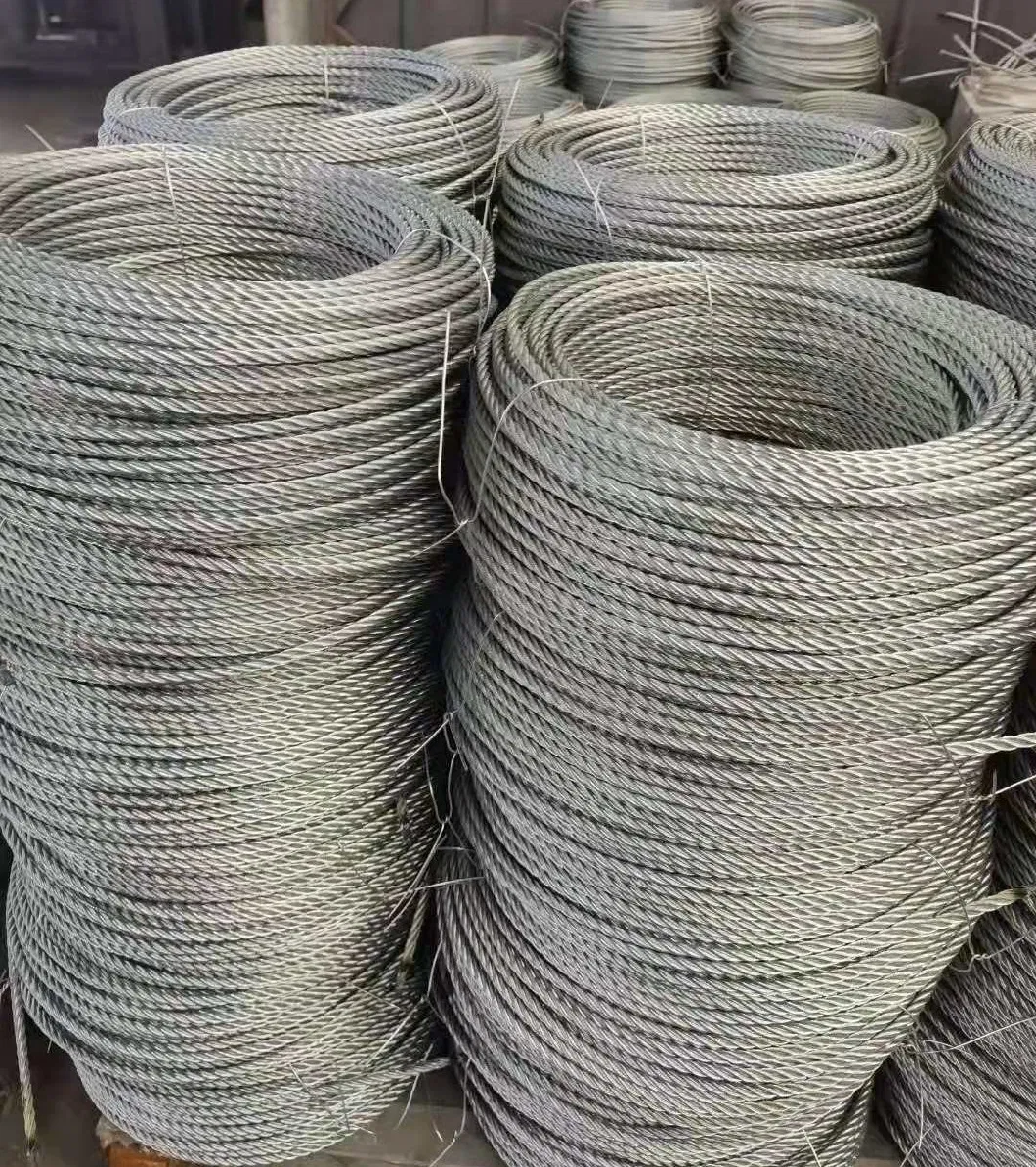 Factory Supplier 6mm Galvanised Steel Wire Rope 6X19 Structure