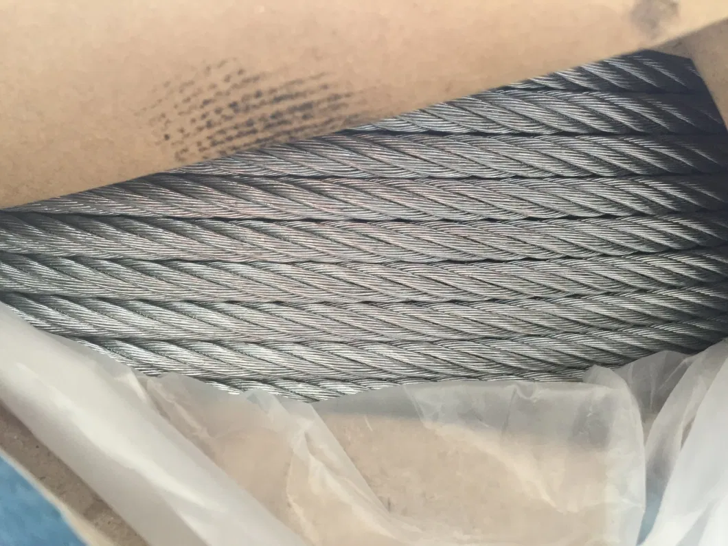 Electric Galvanized Steel Wire Rope 6*15+7FC Fiber Core Cotton Core